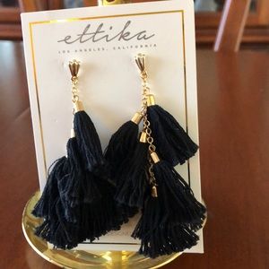 Ettika black tassel earrings